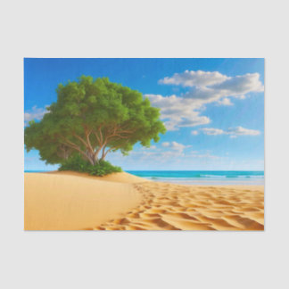 Deserted Tropical Island Sandy Beach Seidenpapier