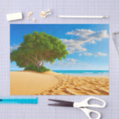 Deserted Tropical Island Sandy Beach Seidenpapier (Handwerk)