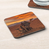 Deserts | Bactrian Camel Egypt Sand Dune Getränkeuntersetzer (Linke Seite)