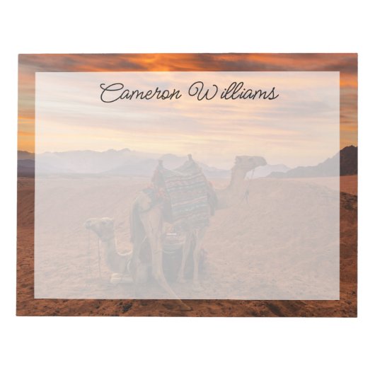 Deserts | Bactrian Camel Egypt Sand Dune Notizblock (Vorderseite)