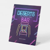 Deserts Bar Neon Arcade Video Games Birthday Sign Sockelschild (Vorderseite)