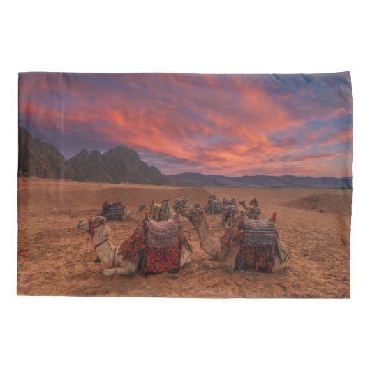 Deserts | Camels Sinai Mountains Egypt Kissenbezug (Rückseite)