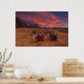 Deserts Camels Sinai Mountains Egypt Poster (Küche)