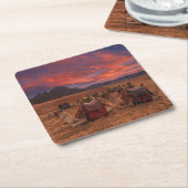 Deserts Camels Sinai Mountains Egypt Rechteckiger Pappuntersetzer (angewinkelt)