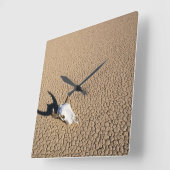 Deserts | Cow Skull on the Desert Ground Quadratische Wanduhr (Winkel)