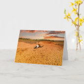 Deserts | Desert with Cow Skull Karte (Gelbe Blume)
