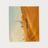 Deserts Dubai | Skyline View with Camels Wandteppich (Vorderseite)