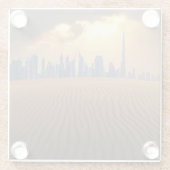 Deserts | Dubai's Skyline View from Sand Dune Glasuntersetzer (Rückseite)