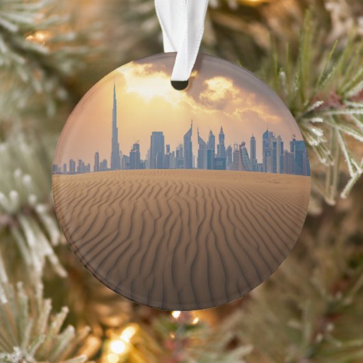 Deserts | Dubai's Skyline View from Sand Dune Ornament (Baum)