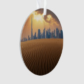 Deserts | Dubai's Skyline View from Sand Dune Ornament (Vorderseite)