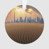 Deserts | Dubai's Skyline View from Sand Dune Ornament (Vorderseite)