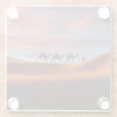 Deserts | Man & Camels in the Sand Dunes Glasuntersetzer (Rückseite)