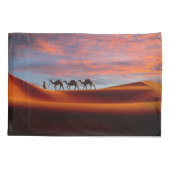 Deserts | Man & Camels in the Sand Dunes Kissenbezug (Rückseite)