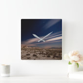 Deserts | Navarre Bardenas Desert at Night Quadratische Wanduhr (Zuhause)