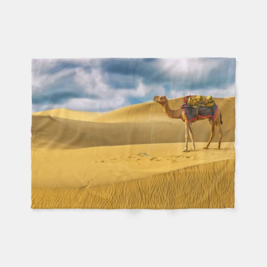 Deserts | Thar Desert Rajasthan India Camel Fleecedecke (Vorderseite (Horizontal))