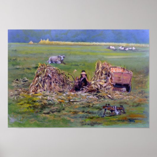 Desgranando el maíz/Shelling corn Poster (Vorne)