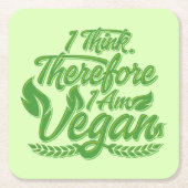 Deshalb bin ich Vegan Rechteckiger Pappuntersetzer (Vorderseite)