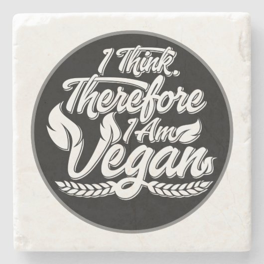 Deshalb bin ich Vegan Steinuntersetzer (Vorderseite)