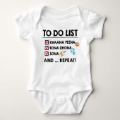 Desi Baby To Do List! (Essen, Schrei, Schlaf) Baby Strampler (Vorderseite)