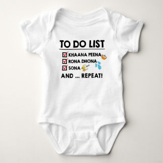 Desi Baby To Do List! (Essen, Schrei, Schlaf) Strampler
