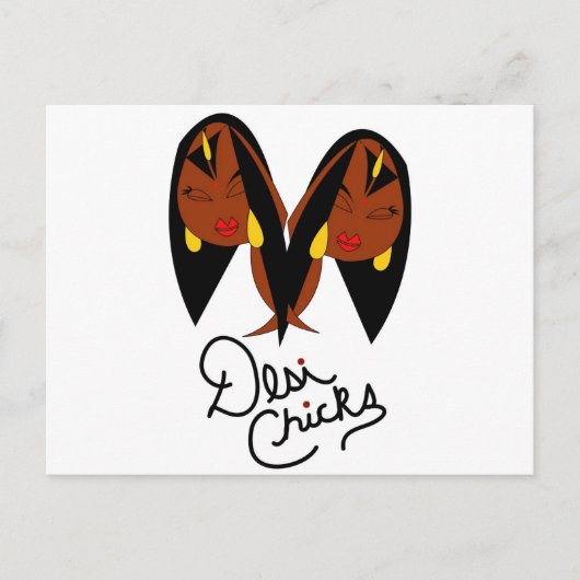 Desi Chick Inspiriert Elemente Postkarte (Vorderseite)