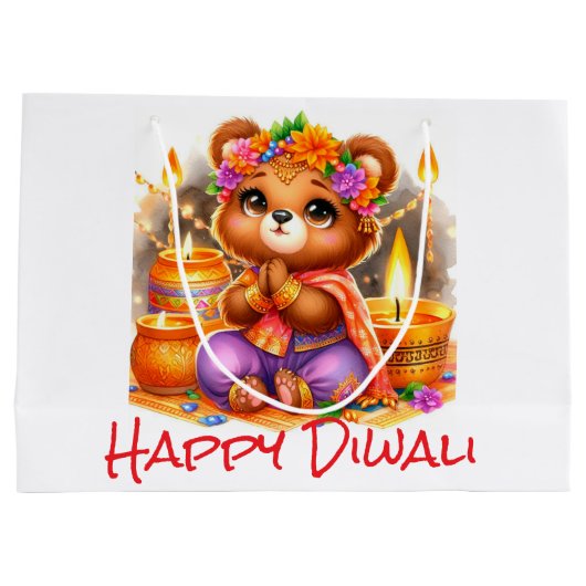 Desi Festival Style Große Geschenktüte (Rückseite)