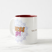 Desi Girl Chakra Name Zweifarbige Tasse (Vorderseite Links)