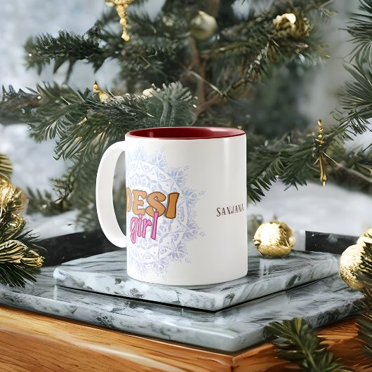 Desi Girl Chakra Name Zweifarbige Tasse