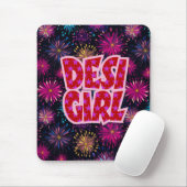 Desi Girl Colorful Fireworks Mousepad (Mit Mouse)