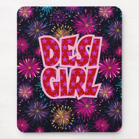 Desi Girl Colorful Fireworks Mousepad (Vorne)