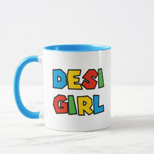 Desi Girl Tasse, Adorable Modern Script Tee Kaffee Tasse