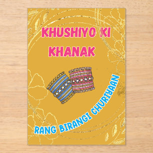 Desi-Inder Pakistani Hochzeit Mehndi Acryleinladungen