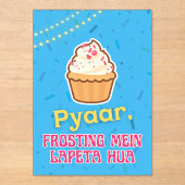 Desi Indian Pakistani Wedding Mehndi Food Sign Acryleinladungen (Vorderseite)