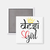 Desi-indischer oder pakistanischer Braun-Mädchen-S Magnet (Vorderseite/Rückseite)