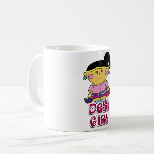 Desi Mädchen Kaffeetasse (Vorderseite Links)