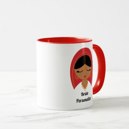 Desi, Südasien, Indische Braut oder Dulhan Geschen Tasse (VorderseiteRechts)