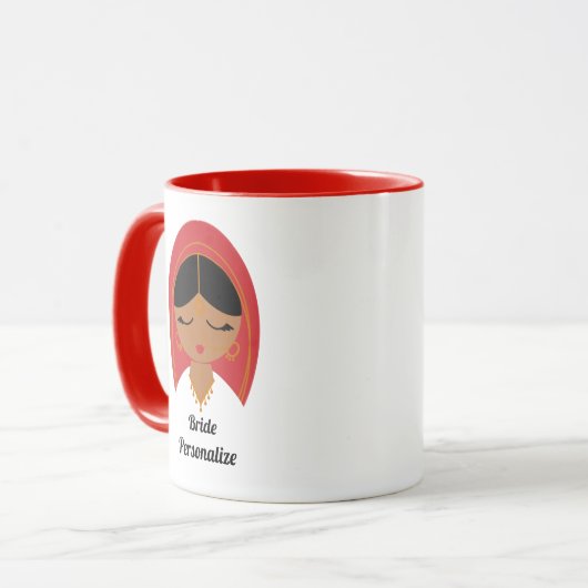 Desi, Südasien, Indische Braut oder Dulhan Geschen Tasse (Vorderseite Links)