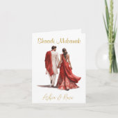 Desi Wedding Congratulation Card Dankeskarte (Vorderseite)
