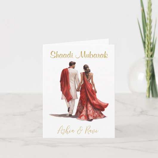 Desi Wedding Congratulation Card Dankeskarte (Vorderseite)