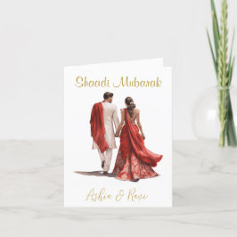 Desi Wedding Congratulation Card Dankeskarte