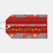 Desi Wedding Style Deep Red Design Geschenkanhänger (Rückseite Horizontal)