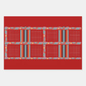 Desi Wedding Style Deep Red Design Geschenkpapier Set (Vorderseite 3)