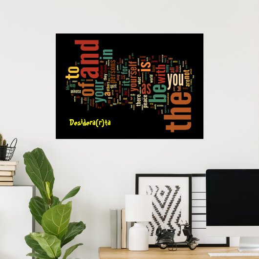 Desidera(R) ta Word Art poster print (Heimbüro)