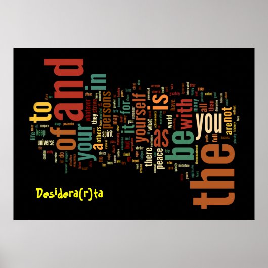 Desidera(R) ta Word Art poster print (Vorne)