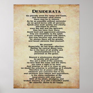 Desiderata 11 x 14 Art Print Poster
