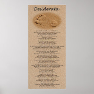 Desiderata - Abdruck auf Sand Poster