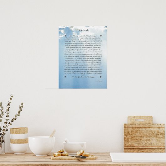 DESIDERATA Achtsame Wolken Poster (Küche)