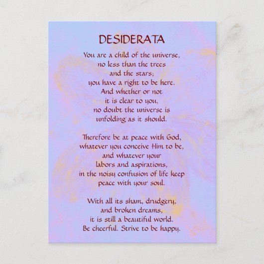 DESIDERATA Ändern der Postkarte Daisy (Vorderseite)