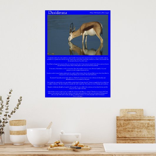 Desiderata Antelope Drinks Posters Poster (Küche)