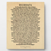 Desiderata auf der Rustikalen Holzbank Fotoplatte (Vorderseite)